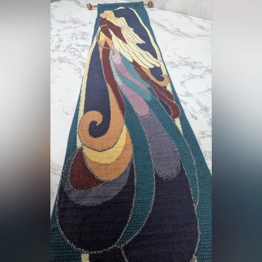 Christmas Around The World Cathedral Angel Tapestry With Dowel